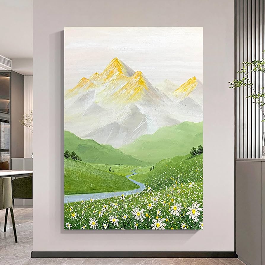 「美しき山々」　絵画　油絵 美しき山々」絵画油絵